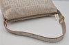 Authentic FENDI Zucchino Shoulder Hand Bag Canvas Leather Beige Silver 1604J