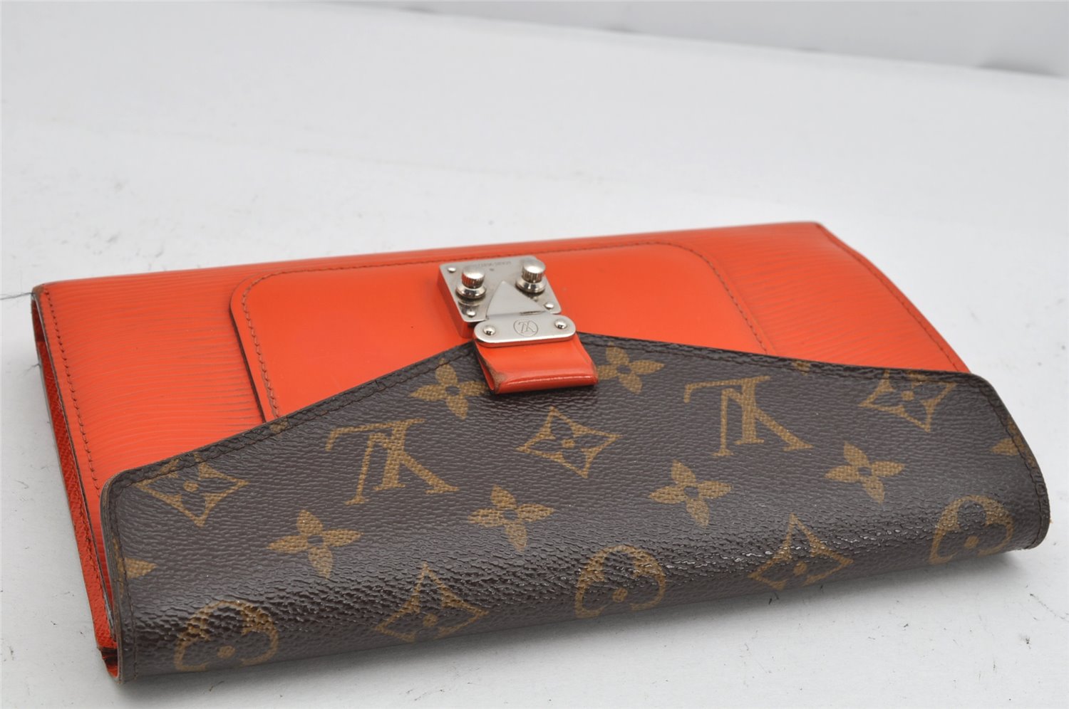 Authentic Louis Vuitton Monogram Epi Portefeuille Marie Rose Wallet Orange 1604K