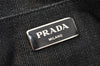 Authentic PRADA Canapa SS Bijou Denim 2Way Shoulder Hand Bag Black 1605J