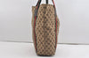 Authentic GUCCI Web Sherry Line Tote Bag GG Canvas Leather 189669 Brown 1606J