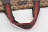 Authentic GUCCI Web Sherry Line Tote Bag GG Canvas Leather 189669 Brown 1606J