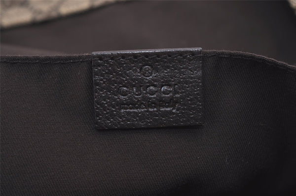 Authentic GUCCI Web Sherry Line Tote Bag GG Canvas Leather 189669 Brown 1606J