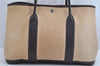 Authentic HERMES Garden Party PM Tote Hand Bag Leather Beige Brown 1606K