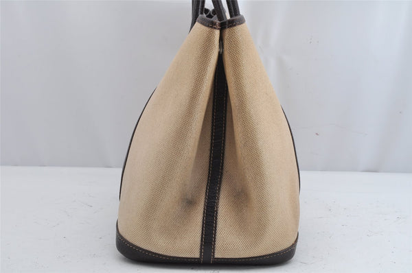 Authentic HERMES Garden Party PM Tote Hand Bag Leather Beige Brown 1606K