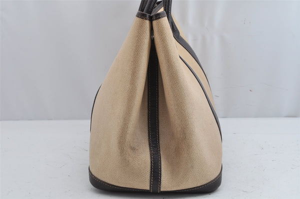 Authentic HERMES Garden Party PM Tote Hand Bag Leather Beige Brown 1606K