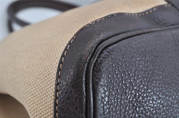 Authentic HERMES Garden Party PM Tote Hand Bag Leather Beige Brown 1606K