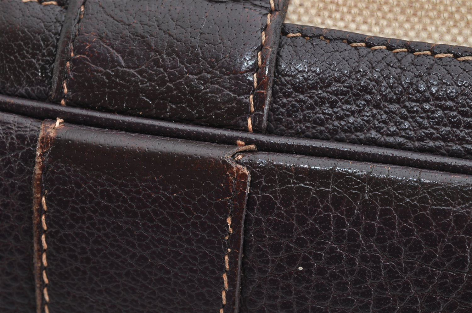 Authentic HERMES Garden Party PM Tote Hand Bag Leather Beige Brown 1606K