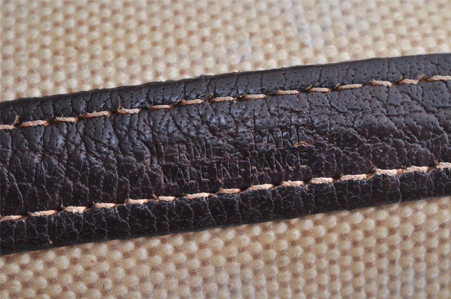 Authentic HERMES Garden Party PM Tote Hand Bag Leather Beige Brown 1606K