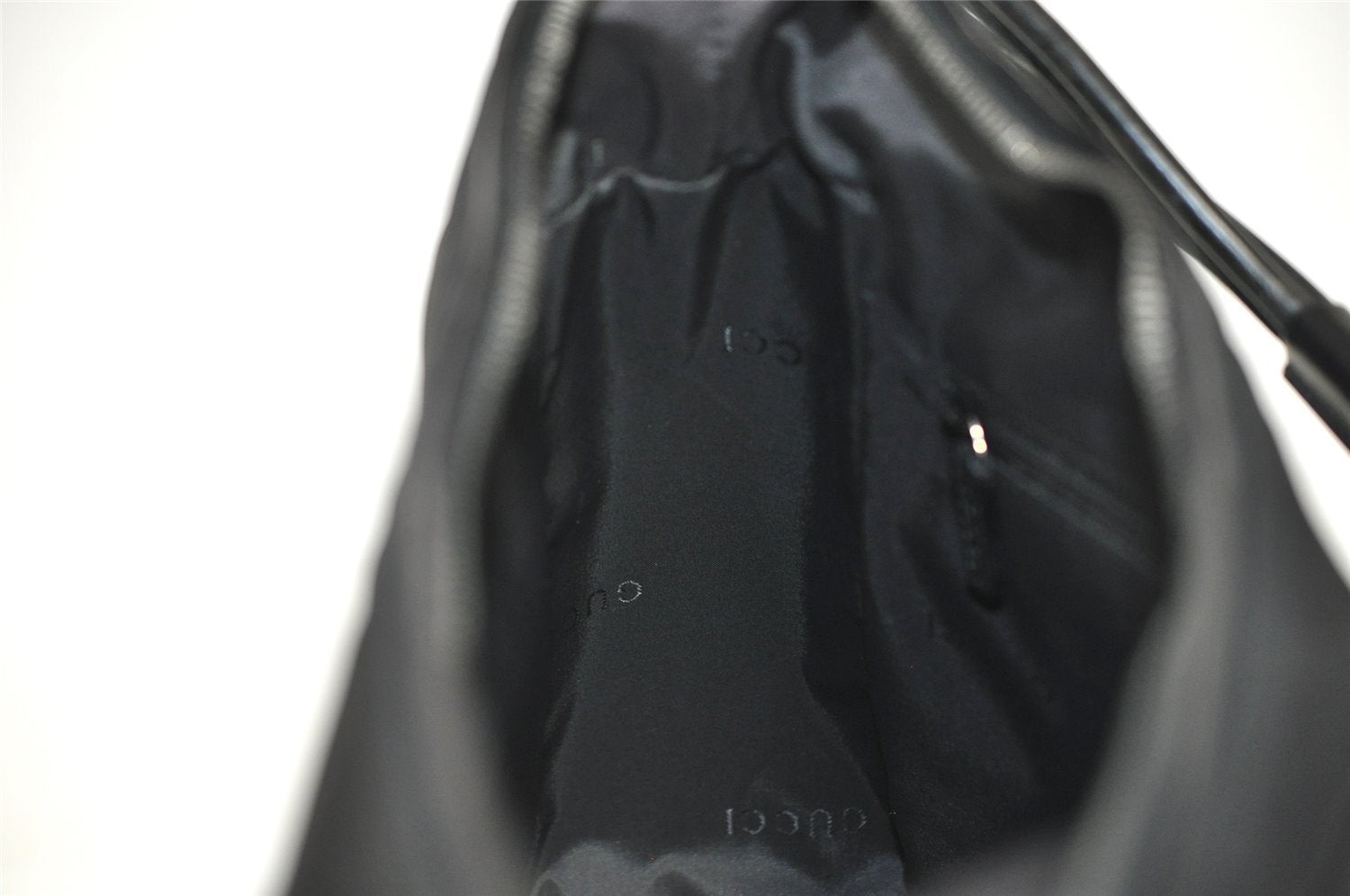 Authentic GUCCI Vintage Shoulder Bag Purse Nylon Leather 0013766 Black  1608I