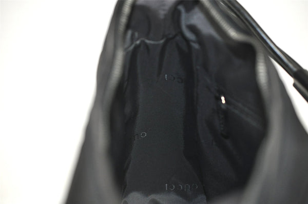 Authentic GUCCI Vintage Shoulder Bag Purse Nylon Leather 0013766 Black  1608I