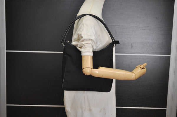 Authentic GUCCI Vintage Shoulder Bag Purse Nylon Leather 0013766 Black  1608I