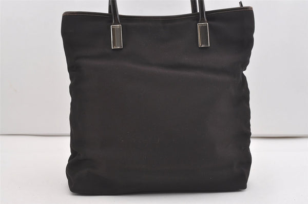 Authentic GUCCI Vintage Shoulder Tote Bag Nylon Leather Brown 1608J