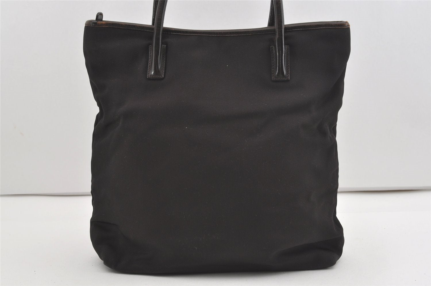 Authentic GUCCI Vintage Shoulder Tote Bag Nylon Leather Brown 1608J