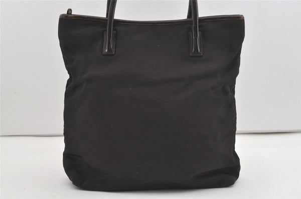 Authentic GUCCI Vintage Shoulder Tote Bag Nylon Leather Brown 1608J