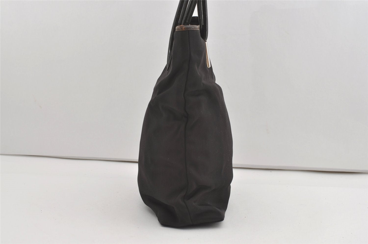 Authentic GUCCI Vintage Shoulder Tote Bag Nylon Leather Brown 1608J