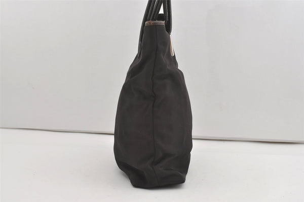 Authentic GUCCI Vintage Shoulder Tote Bag Nylon Leather Brown 1608J