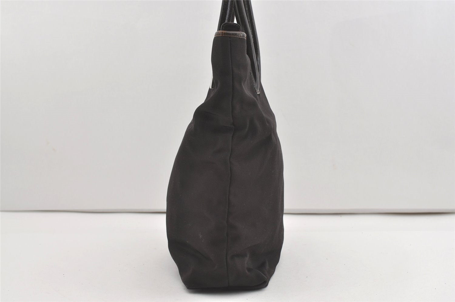 Authentic GUCCI Vintage Shoulder Tote Bag Nylon Leather Brown 1608J