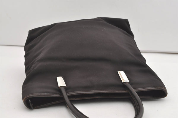 Authentic GUCCI Vintage Shoulder Tote Bag Nylon Leather Brown 1608J
