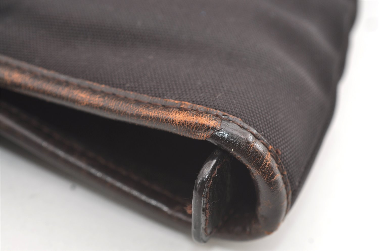 Authentic GUCCI Vintage Shoulder Tote Bag Nylon Leather Brown 1608J