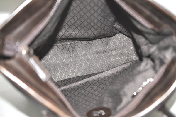 Authentic GUCCI Vintage Shoulder Tote Bag Nylon Leather Brown 1608J