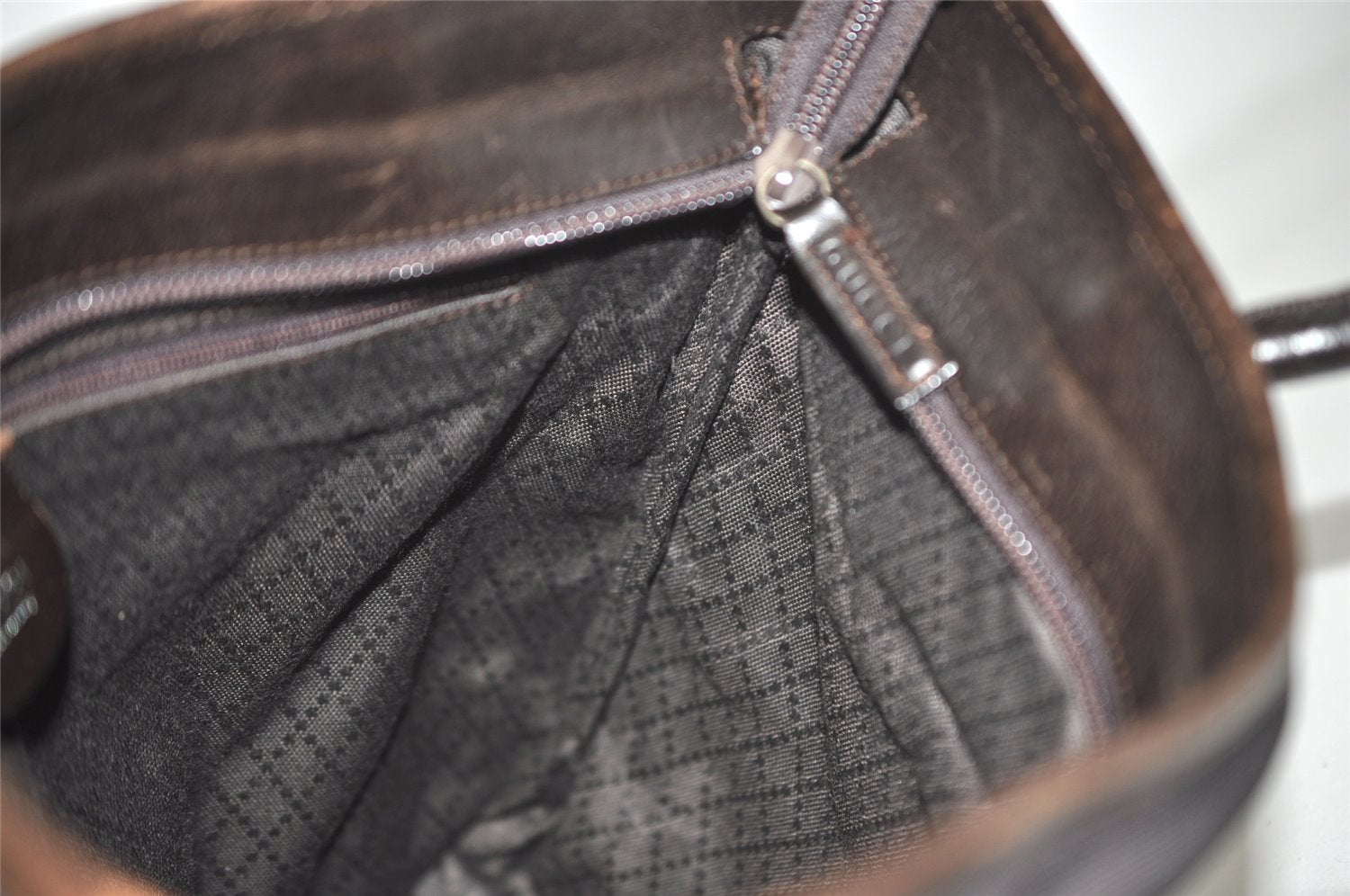 Authentic GUCCI Vintage Shoulder Tote Bag Nylon Leather Brown 1608J