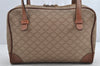 Authentic CELINE Macadam Blason Shoulder Hand Bag Purse PVC Leather Beige 1608K