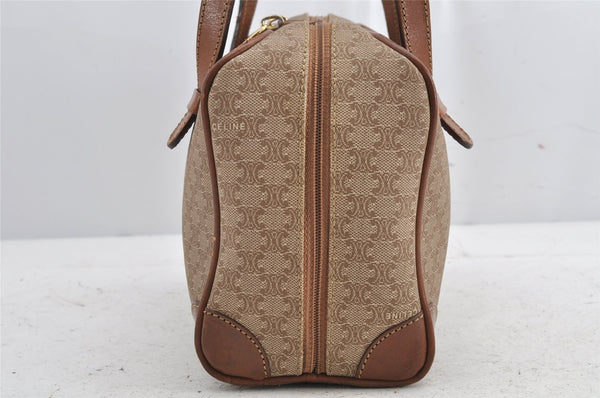Authentic CELINE Macadam Blason Shoulder Hand Bag Purse PVC Leather Beige 1608K