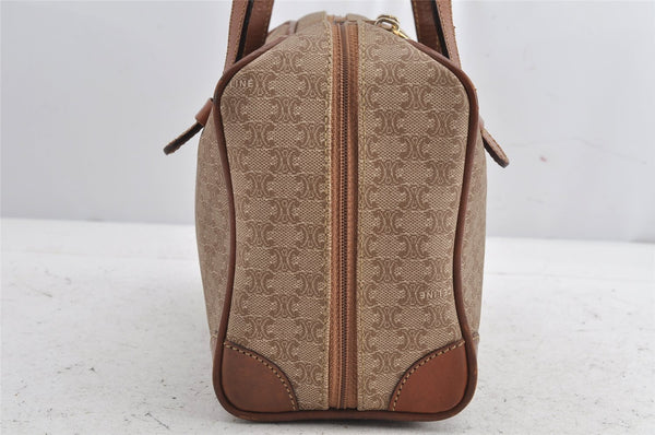 Authentic CELINE Macadam Blason Shoulder Hand Bag Purse PVC Leather Beige 1608K