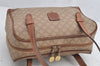 Authentic CELINE Macadam Blason Shoulder Hand Bag Purse PVC Leather Beige 1608K