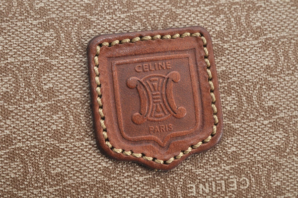 Authentic CELINE Macadam Blason Shoulder Hand Bag Purse PVC Leather Beige 1608K