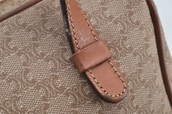 Authentic CELINE Macadam Blason Shoulder Hand Bag Purse PVC Leather Beige 1608K