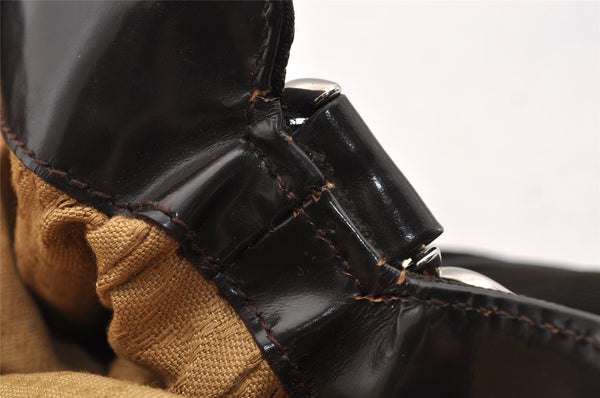 Authentic GUCCI Vintage Bamboo 2Way Shoulder Tote Bag Nylon Leather Brown 1609I