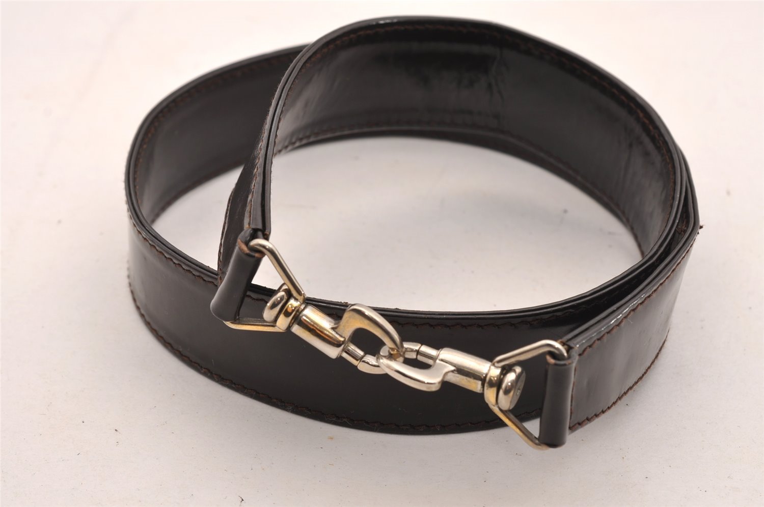 Authentic GUCCI Vintage Bamboo 2Way Shoulder Tote Bag Nylon Leather Brown 1609I