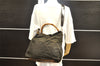 Authentic GUCCI Vintage Bamboo 2Way Shoulder Tote Bag Nylon Leather Brown 1609I