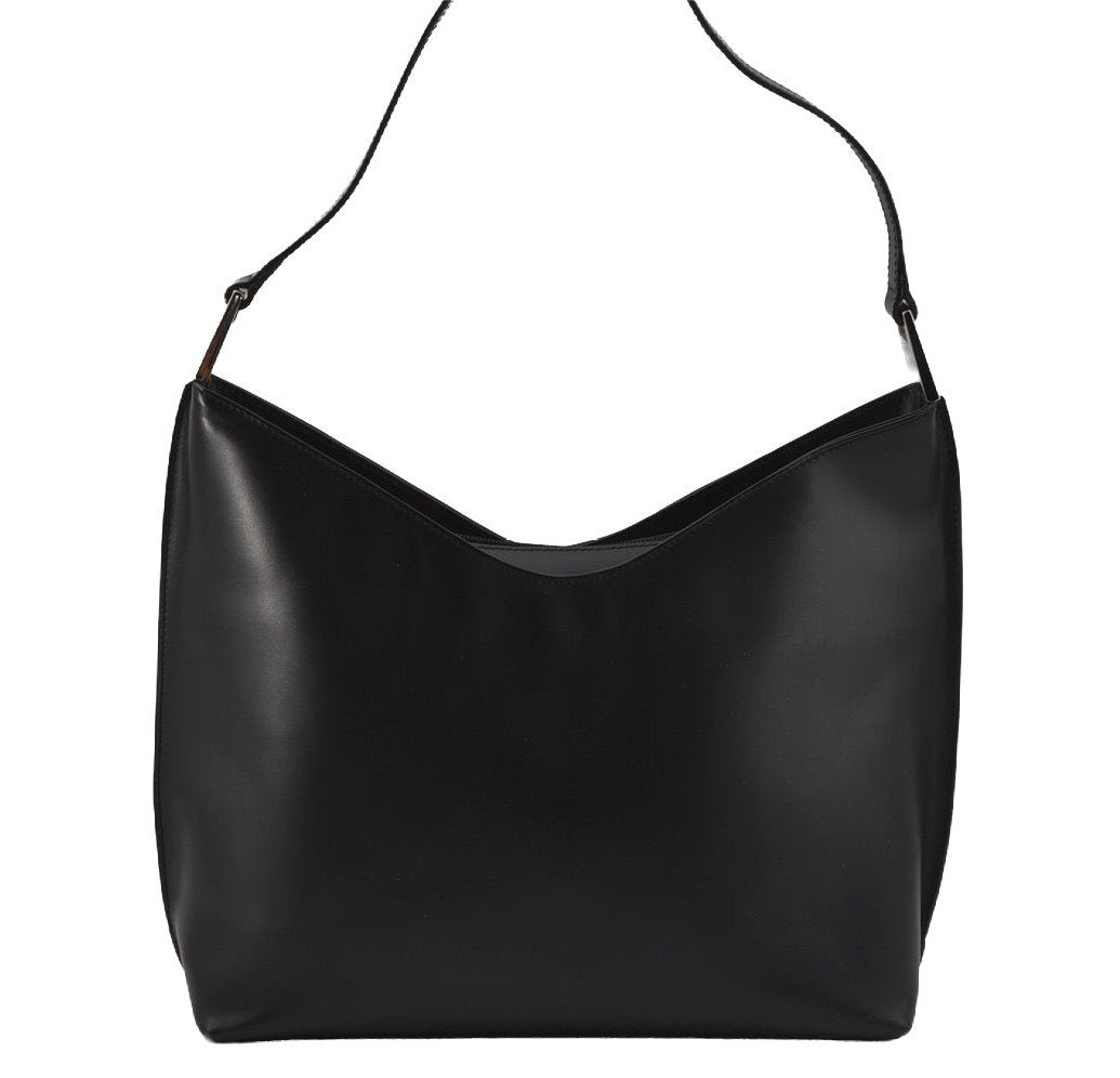 Authentic GUCCI Vintage Shoulder Hand Bag Purse Leather 0013017 Black 1609J