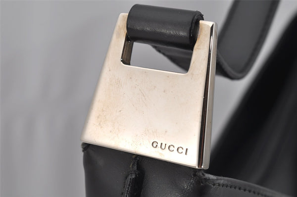 Authentic GUCCI Vintage Shoulder Hand Bag Purse Leather 0013017 Black 1609J