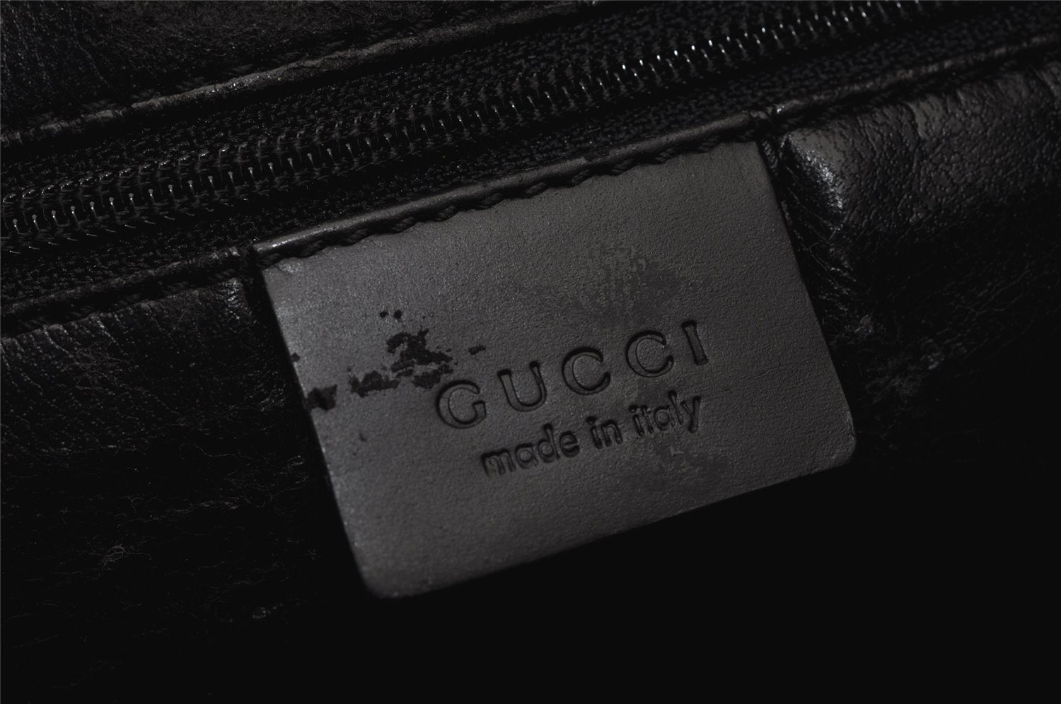 Authentic GUCCI Vintage Shoulder Hand Bag Purse Leather 0013017 Black 1609J