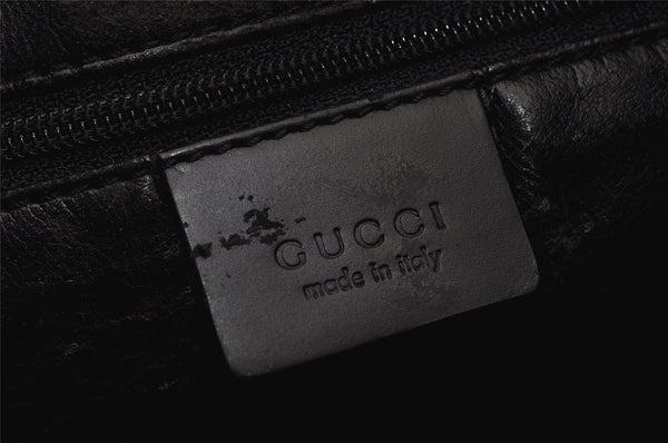 Authentic GUCCI Vintage Shoulder Hand Bag Purse Leather 0013017 Black 1609J