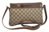 Authentic GUCCI Web Sherry Line Shoulder Cross Bag GG PVC Leather Brown 1609K