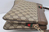 Authentic GUCCI Web Sherry Line Shoulder Cross Bag GG PVC Leather Brown 1609K