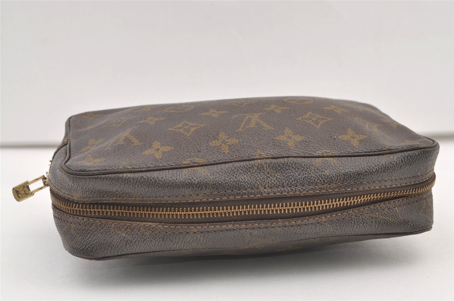 Auth Louis Vuitton Monogram Trousse Toilette 23 Clutch Hand Bag M47524 LV 1610K