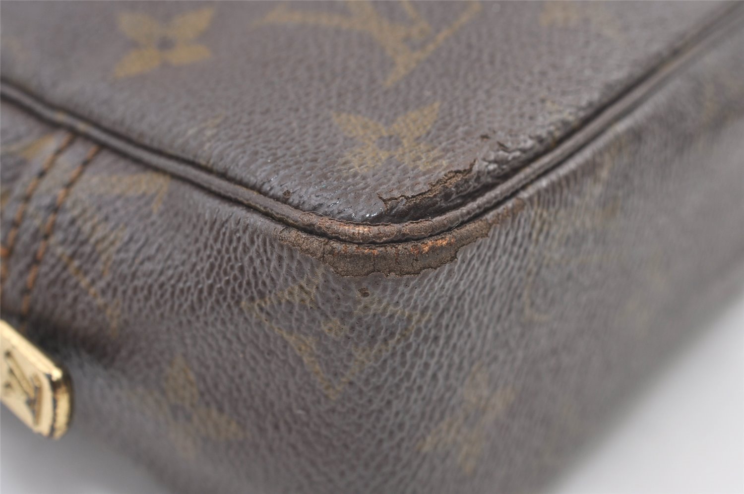 Auth Louis Vuitton Monogram Trousse Toilette 23 Clutch Hand Bag M47524 LV 1610K