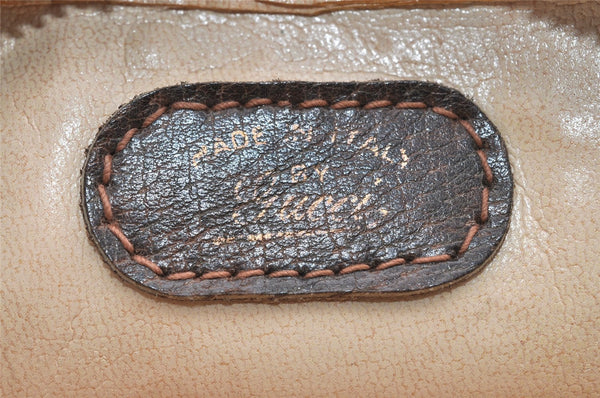 Authentic GUCCI Shoulder Cross Body Bag Purse GG PVC Leather Brown 1612I