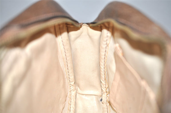 Authentic GUCCI Shoulder Cross Body Bag Purse GG PVC Leather Brown 1612I