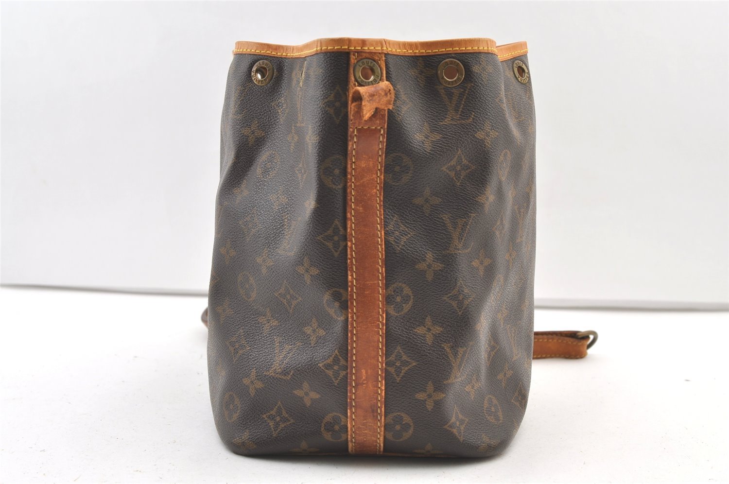 Auth Louis Vuitton Monogram Petit Noe M42226 Shoulder Drawstring Bag Junk 1612K