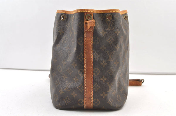 Auth Louis Vuitton Monogram Petit Noe M42226 Shoulder Drawstring Bag Junk 1612K