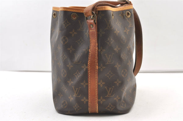 Auth Louis Vuitton Monogram Petit Noe M42226 Shoulder Drawstring Bag Junk 1612K