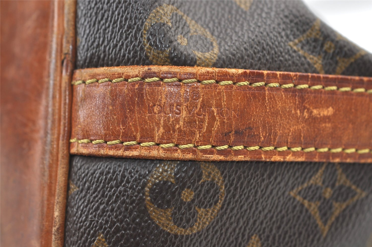 Auth Louis Vuitton Monogram Petit Noe M42226 Shoulder Drawstring Bag Junk 1612K