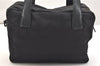 Authentic CHANEL New Travel Line 2Way Hand Bag Purse Nylon Leather Black 1617K