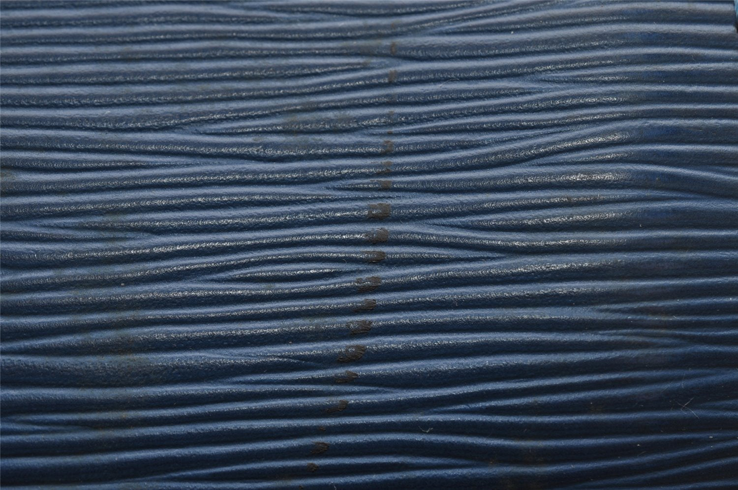 Authentic Louis Vuitton Epi Soufflot Hand Bag Blue M52225 LV 1618I